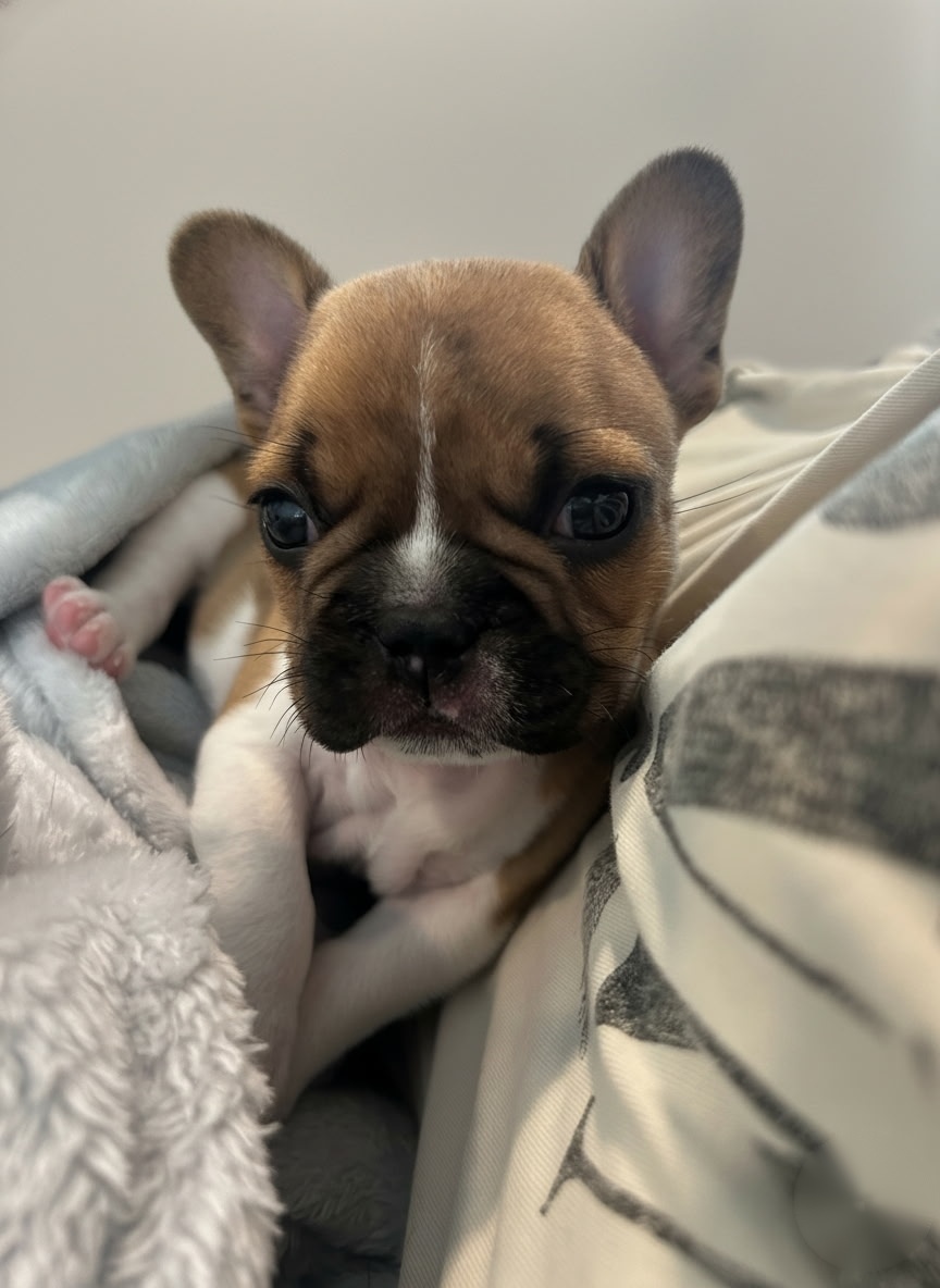 Riptide, fawn French Bulldog puppy at five weeks
